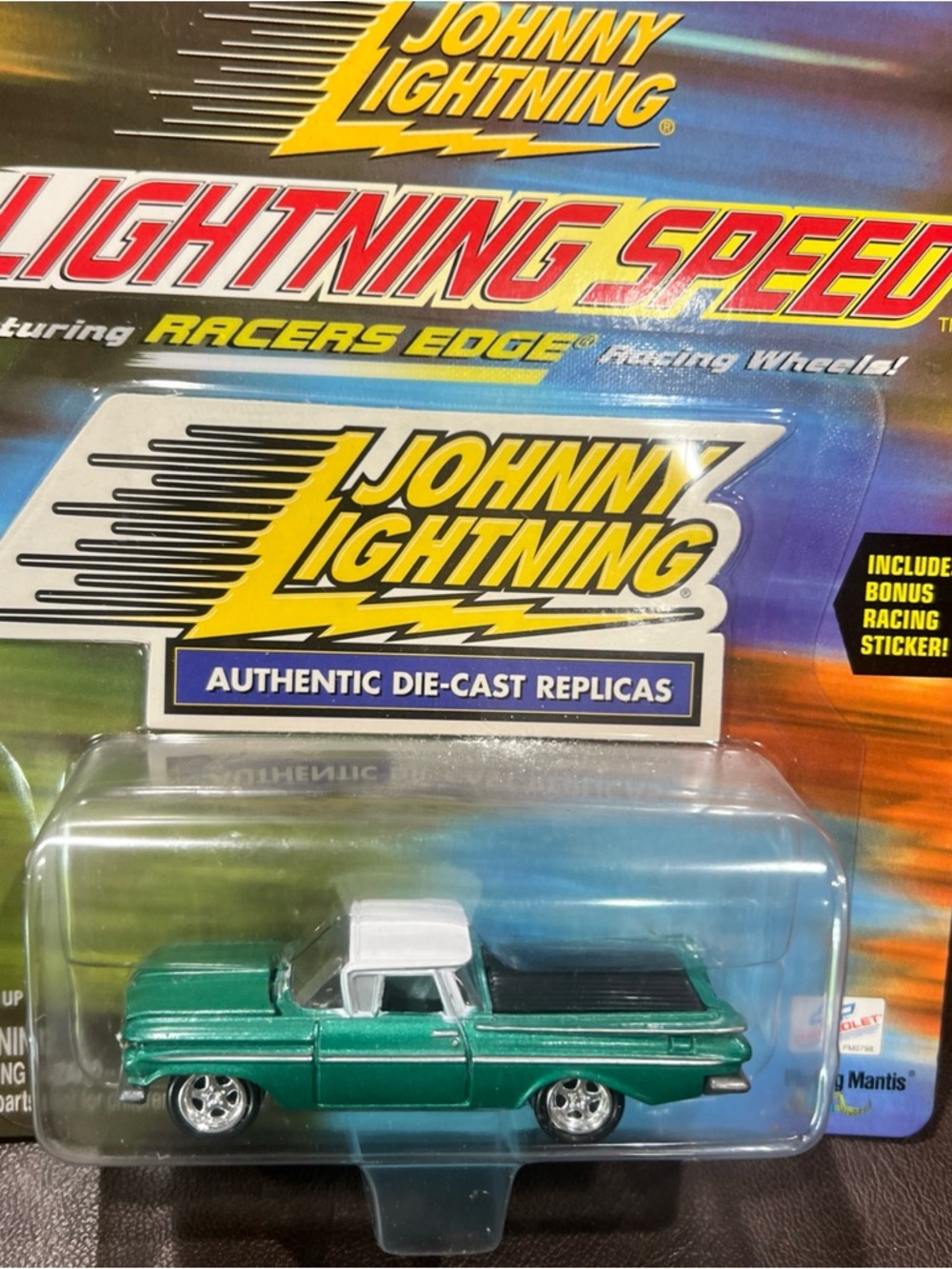 Johnny Lightning Green & White Die-Cast Pickup